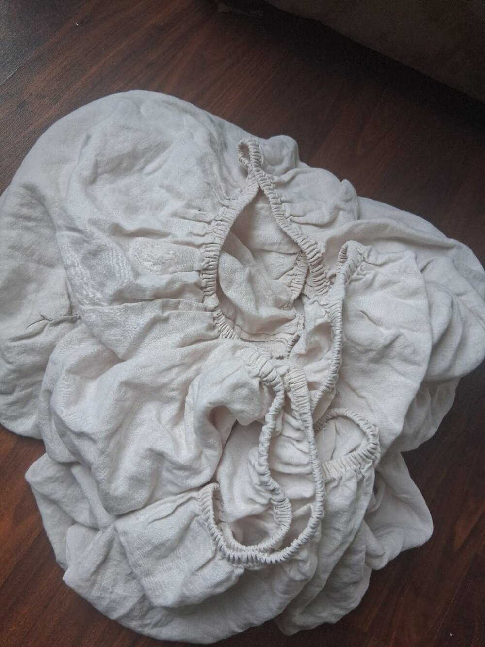 Bed Threads OATMEAL F/Q 100% Linen 2PCS Sheet Set. Flat & Fitted. NO SHAMS. FLAW
